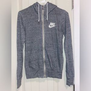Grey Nike zip up hoodie